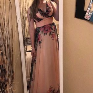 Floral Formal Dress with corset adjustments